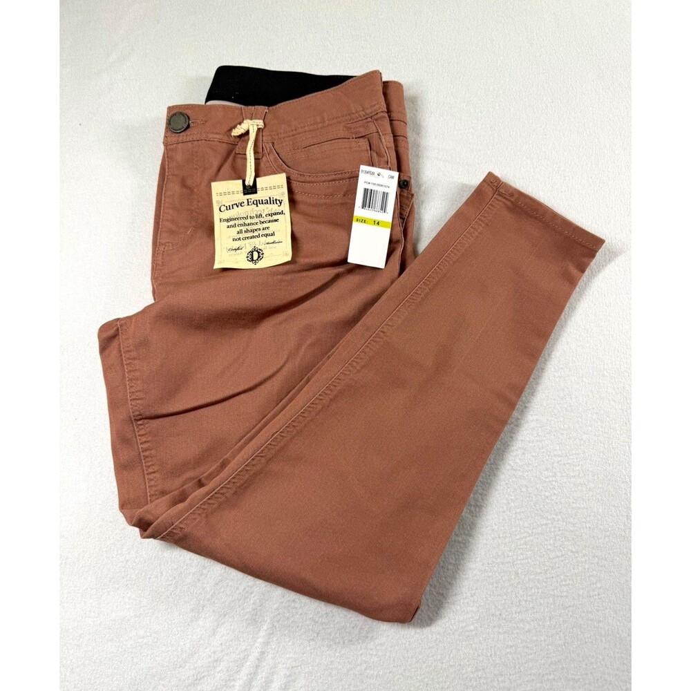 Democracy Ab Technology Women Skinny Pants 14 Brown Slim Stretch Pockets 27" 636